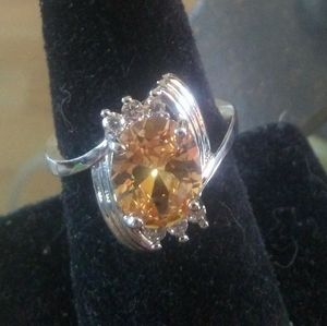 Solid 925 sterling silver Morganite and White Topa